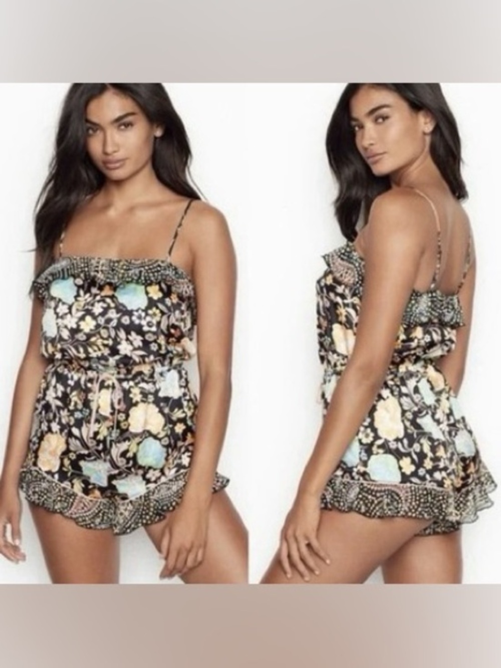 Victorias Secret Satin Babydoll Romper Lingerie Medium